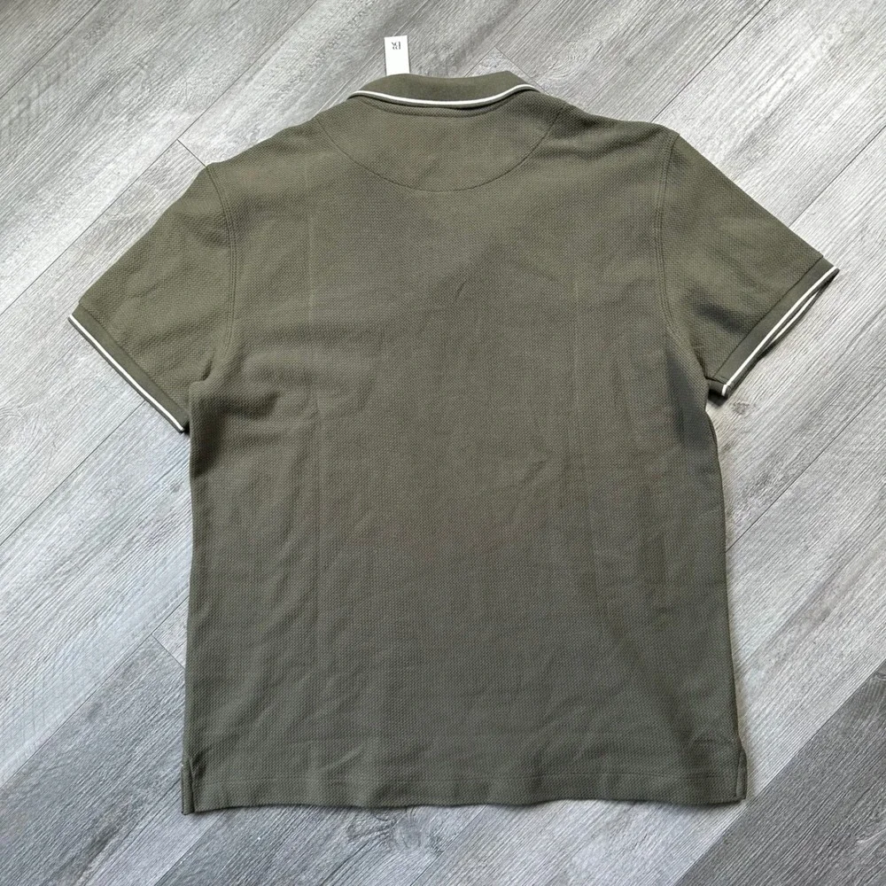 Banana Republic Olive Green Piped Polo Shirt Men's Large NWT